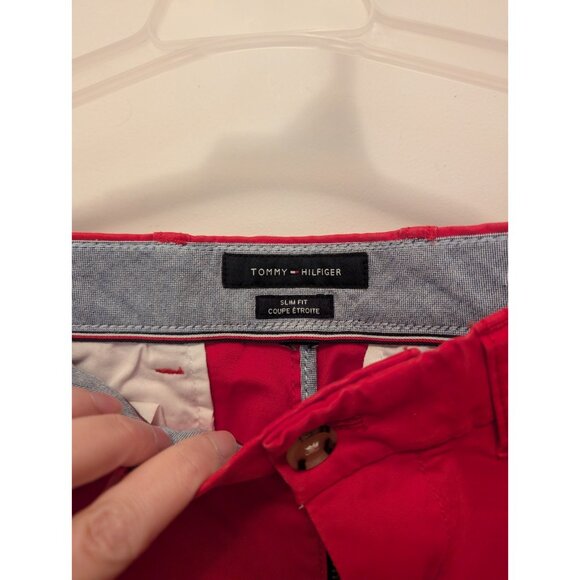 Tommy Hilfiger Men's Slim Fit Red Khaki Pants 32x29 - Picture 4 of 8
